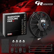 UNIVERSAL 7"PULL/PUSH 12V ELECTRIC RADIATOR COOLING FAN+MOUNTING/MOUNT KIT BLACK