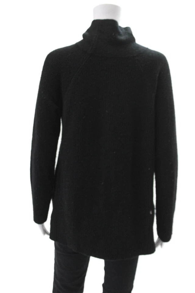 Suéter Suéter Top Vince Mujer Lana Cuello Alto Detalle Cremallera Negro Talla M Foto 3 de 4