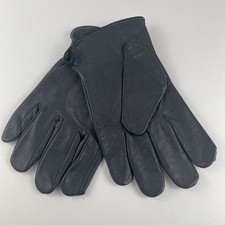 Genuine black leather gloves Unlined Sz L Unisex