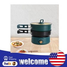 Electric Hot Cooker Pot Green Steamer Mini Multifunctional Pan Portable 110V USA