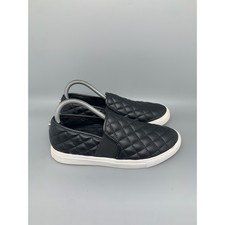 Steve Madden Endell Black Quilted Slip On Sneakers Women's Sz 9