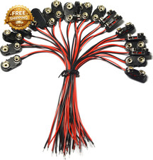 20 Pcs 9V I Type Battery Snap Connector 9 Volt Battery Clips Connector Buckle Pl