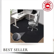 63" x 51" Office Chair Mat for Hardwood Floor – Extra Large Anti-Slip Black