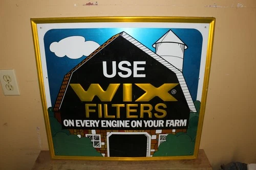 Vintage Wix Farm Filters Gas Oil Tractor John Deere IH 27" Embossed Metal Sign
