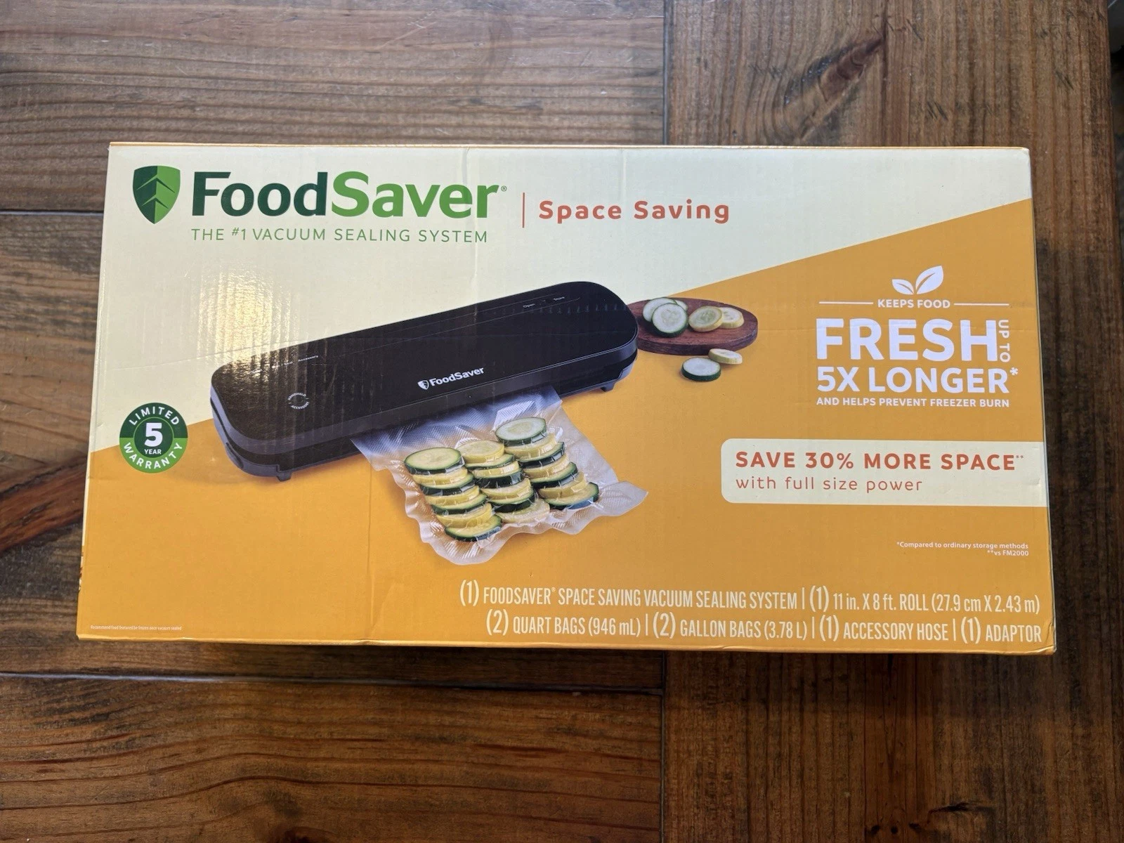 FoodSaver Space-Saving Vacuum Sealer with Bags and Roll Black VS1210