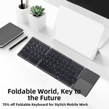 Portable Foldable Wireless Keyboard Mini Foldable Keypad  Home Gaming Office