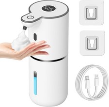 Automatic Foaming Soap Dispenser, Rechargeable Smart Hand Soap Dispenser - White