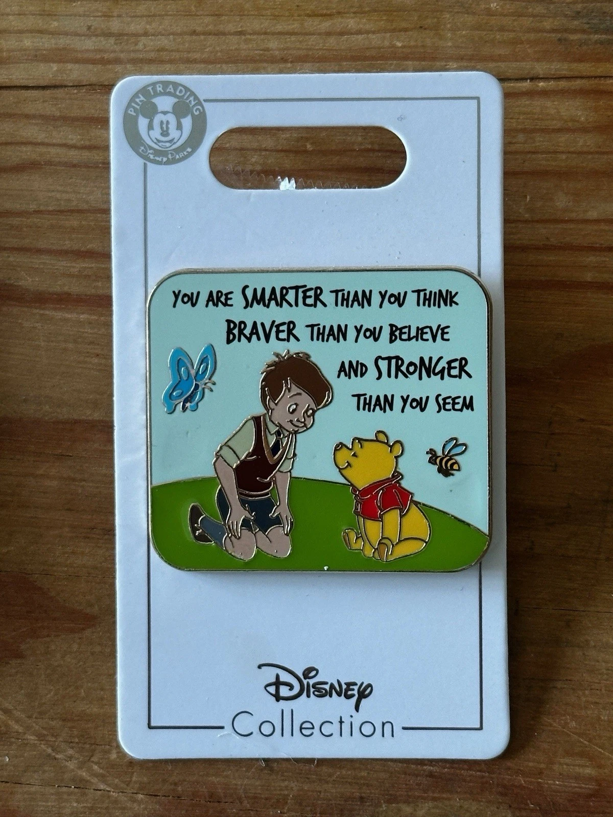 Disney Winnie The Pooh Pin Christopher Robin Smarter Braver Stronger NEW