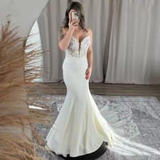 Scoop Neckline Sparkle Leaf Lace Puffy A Line Wedding Dress Chapel Train