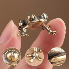Retro Brass Mini Frog Miniatures Figurines Vintage Animal Figurine Toad Desktop