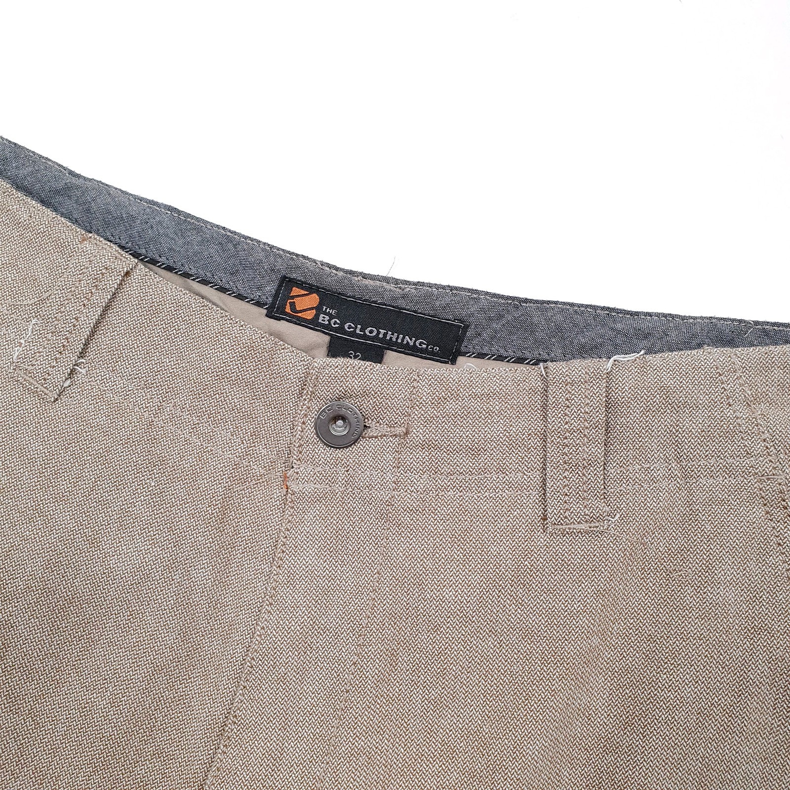 BC CLOTHING Herringbone Grey Cargo Workwear Shorts Mens W32 image 3