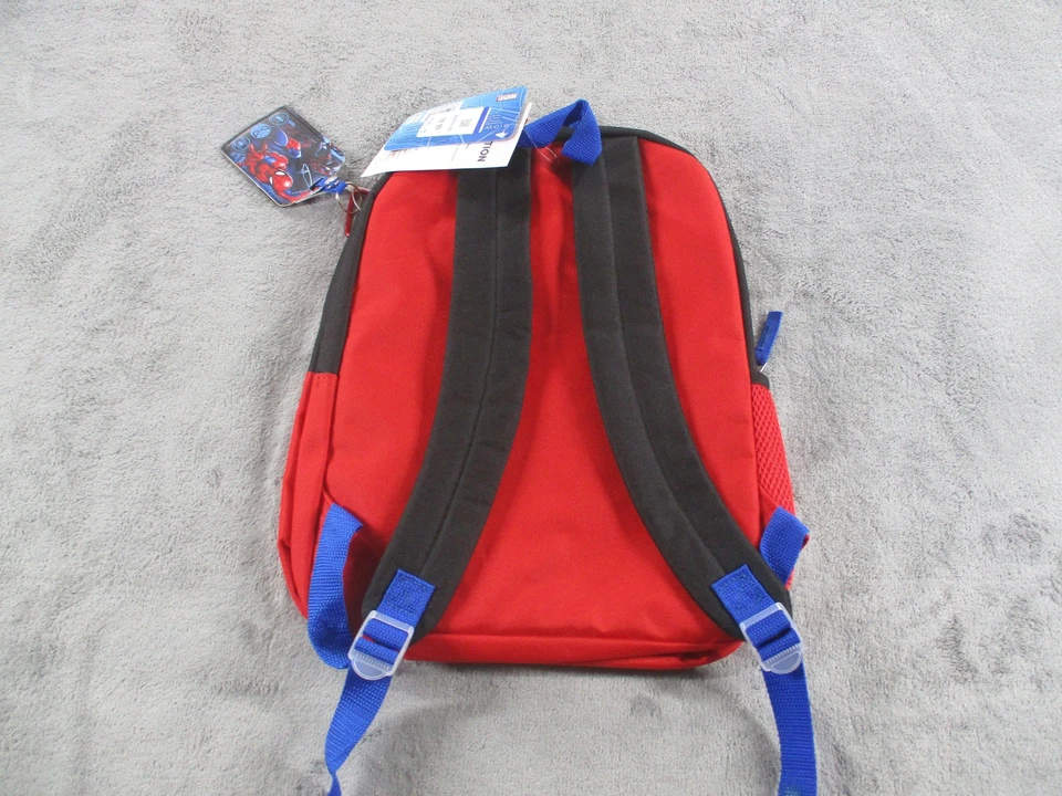 Marvel Spider-Man Niños Mochila Bolso Escolar Rojo Azul Bioworld Equipo Etiqueta de Identificación Nuevo Foto 2 de 4