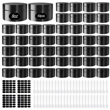 50 Pcs Plastic Jars with Lid 8 oz Plastic Cosmetic Containers Round Lotion Sa...