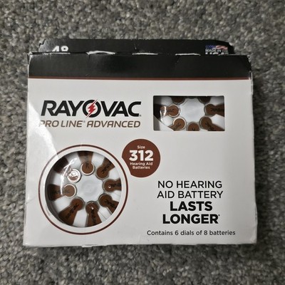 Rayovac Pro Line Advanced 312 Hearing Aid Batteries, 40 Total.  Exp: 2028 