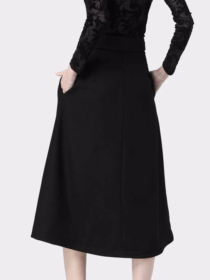 Custom Made To Order Irregular Hem Office A-line Flared Skirt Plus 1x-10x Y833 - Image 3 of 4