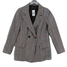 Trendyol Women's Blazer Uk 8 Multi Checkered Acrylic With Polyester Overcoat