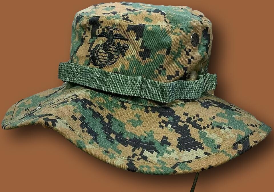 MARINE CORPS BOONIE HAT USMC DIGITAL WOODLAND MARPAT CAMOUFLAGE