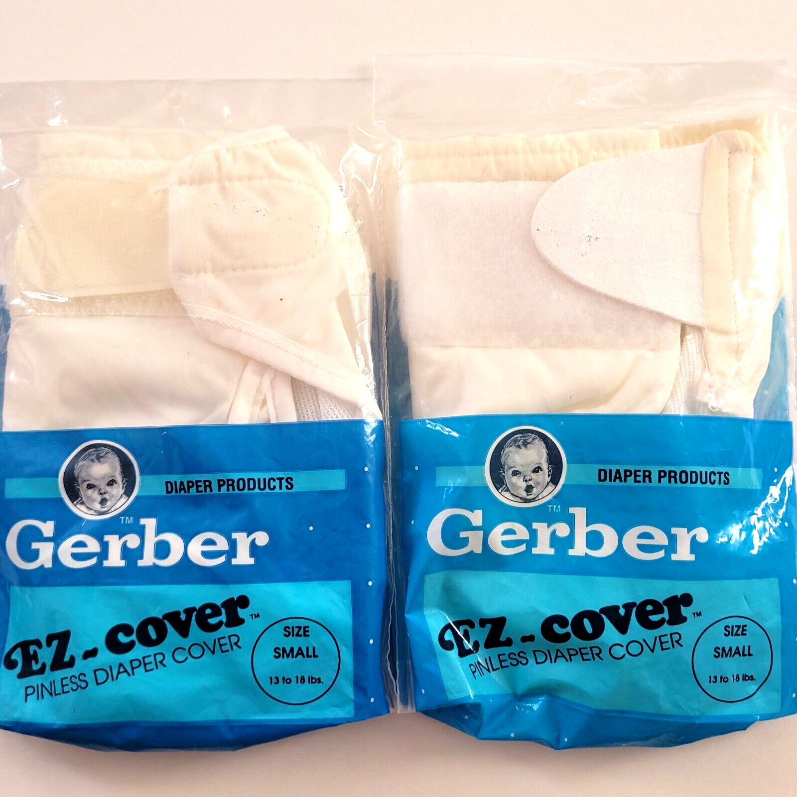 2 Baby Diaper Covers Waterproof PInless 13-18 lbs. VTG Gerber Vinyl/Nylon NEW
