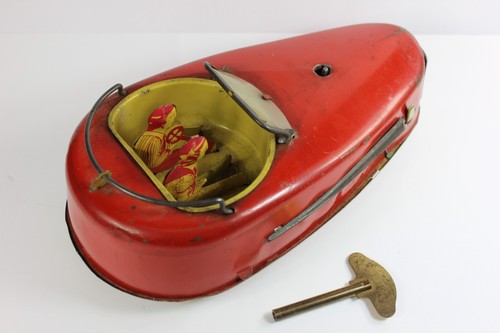 COCHE PARACHOQUES DODGEM DE HOJALATA CUERDA 1930 Buffalo Toy Works con llave * PRECIO REDUCIDO * - Imagen 8 de 9