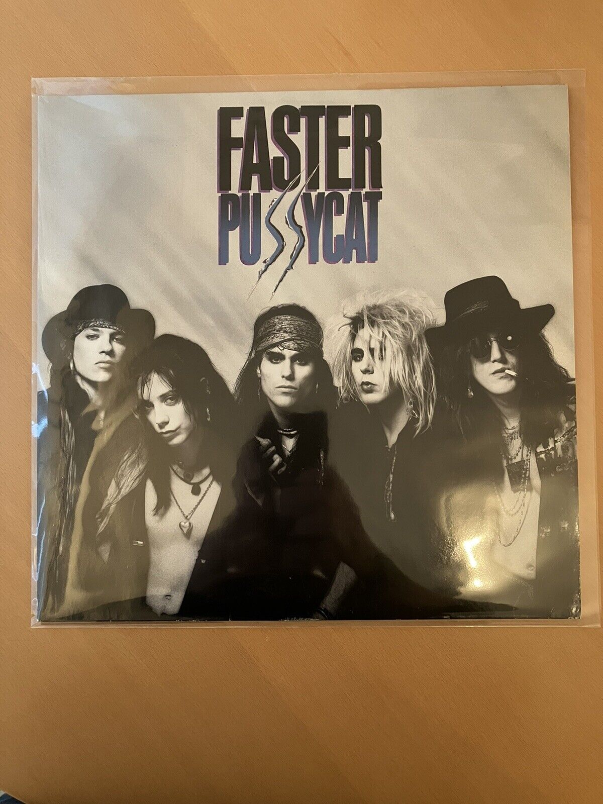FASTER PUSSYCAT, VINYL LP RECORD SELF TITLED  1987 EUROPE 1ST PRESS