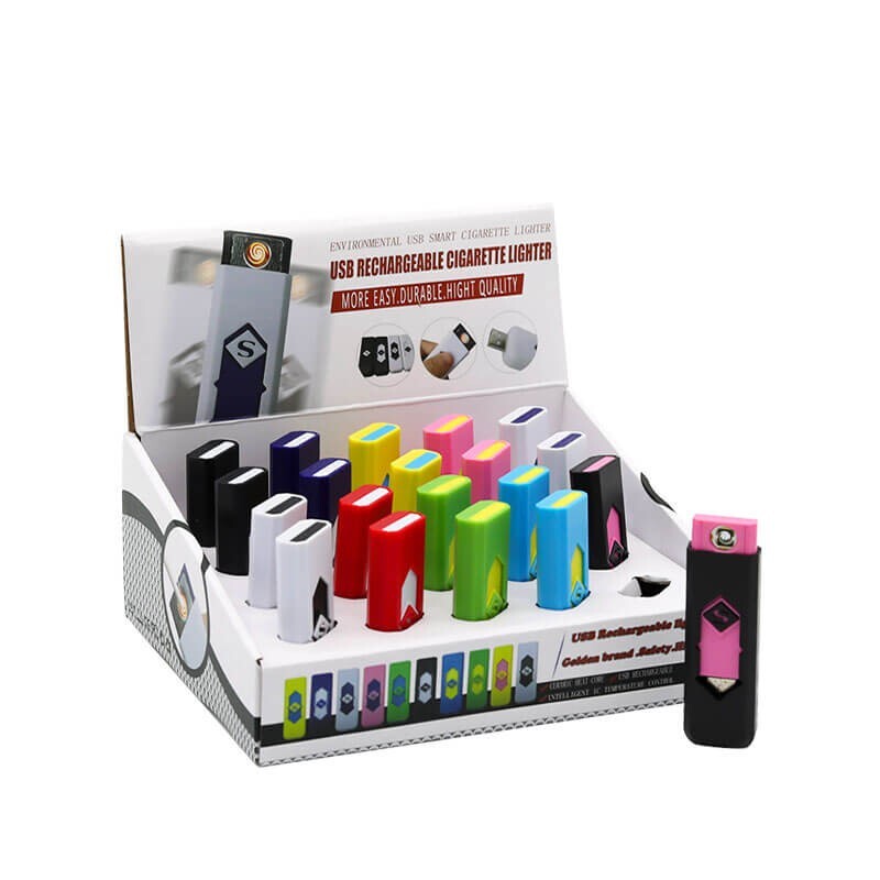 USB RECHARGEABLE PLASTIC CIGARETTE LIGHTER | 20CT DISPLAY
