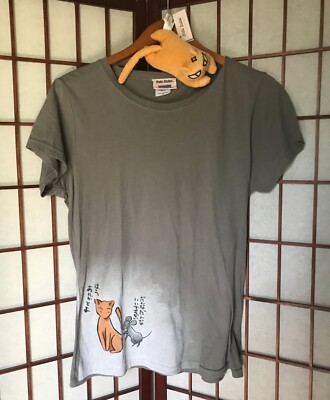 Fruits Basket Shirt And Kyo Cat Plush Toy XL Grey 100% Cotton Short Sleeve