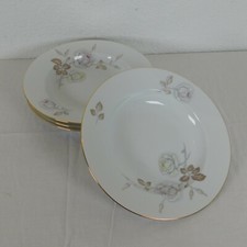 Johann Haviland Sweetheart Rose Rimmed Soup Bowls Bavaria Germany Set of 4