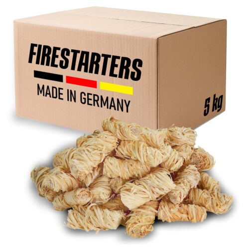 5 kg - FIRESTARTERS Anzündwolle, Holzwolle, Kaminanzünder, Grillanzünder, Feuer - Afbeelding 1 van 6