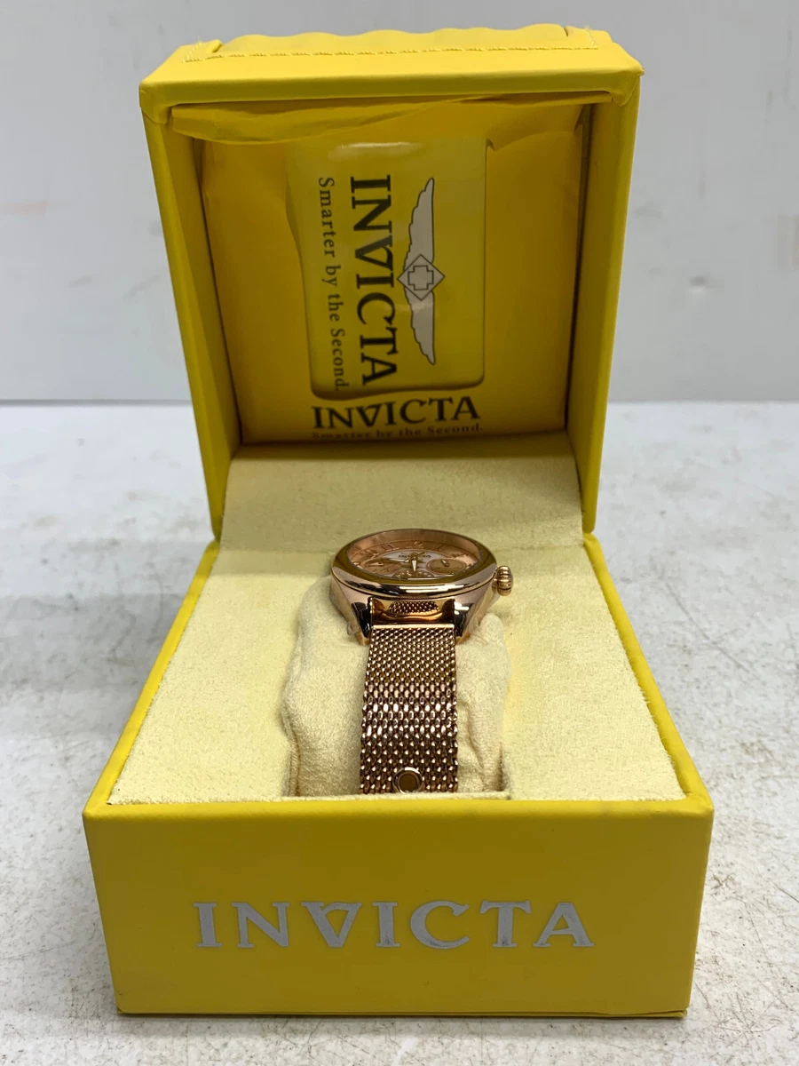 Rare Invicta Angel Women s Rose Gold Multi Function Mesh Band Watch 27454 w Box
