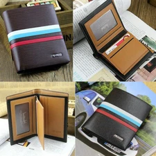 Men's Leather Bifold ID Card Holder Purse Wallet Billfold Handbag Slim Clutch