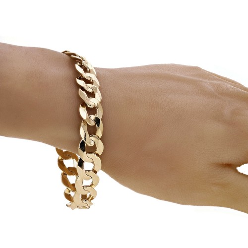 Flat Cuban Curb Chain Bracelet 8.5 