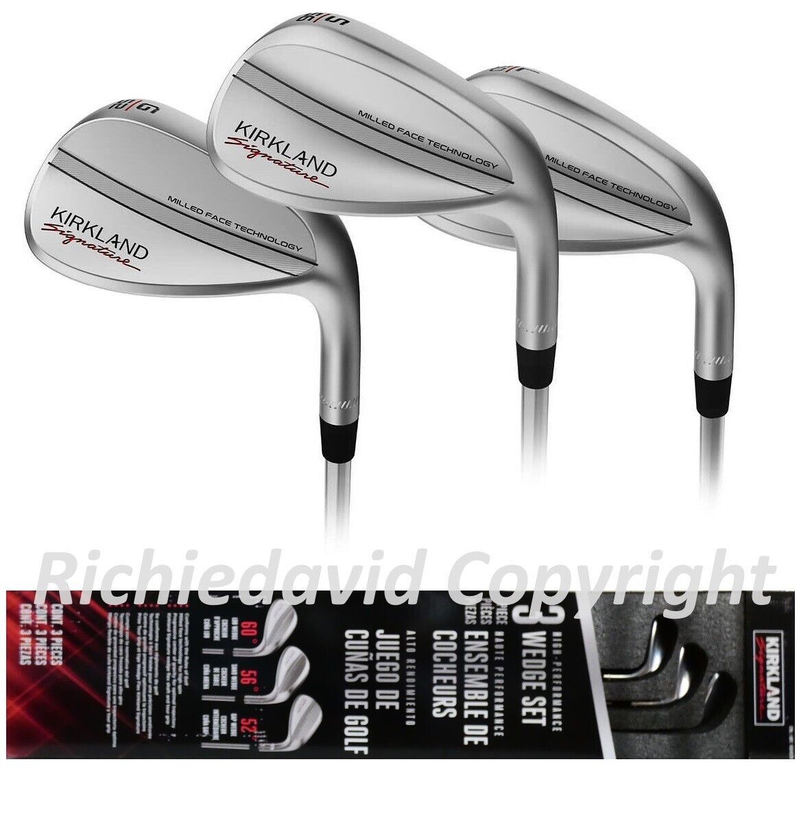 Kirkland 3 Piece Golf Wedge Gen 2 Gap Sand Lob Set Right Handed High Performance