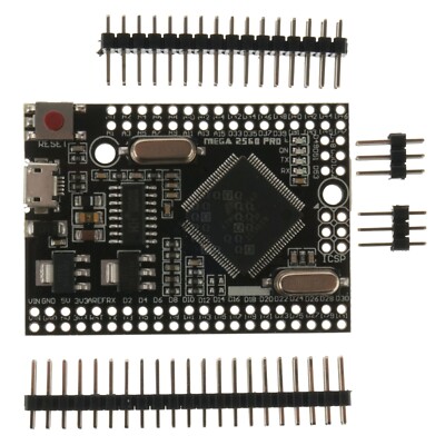 MEGA 2560 Pro Microcontroller Black Circuit Board with Male Pin Headers, CH340G