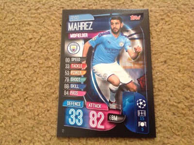 Match Attax 2019/20 Riyad Mahrez Man City base card Mint New Rare