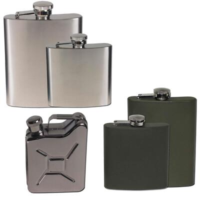 Flachmann Taschenflasche von MFH Schnapsflasche versch. Modelle Edelstahl