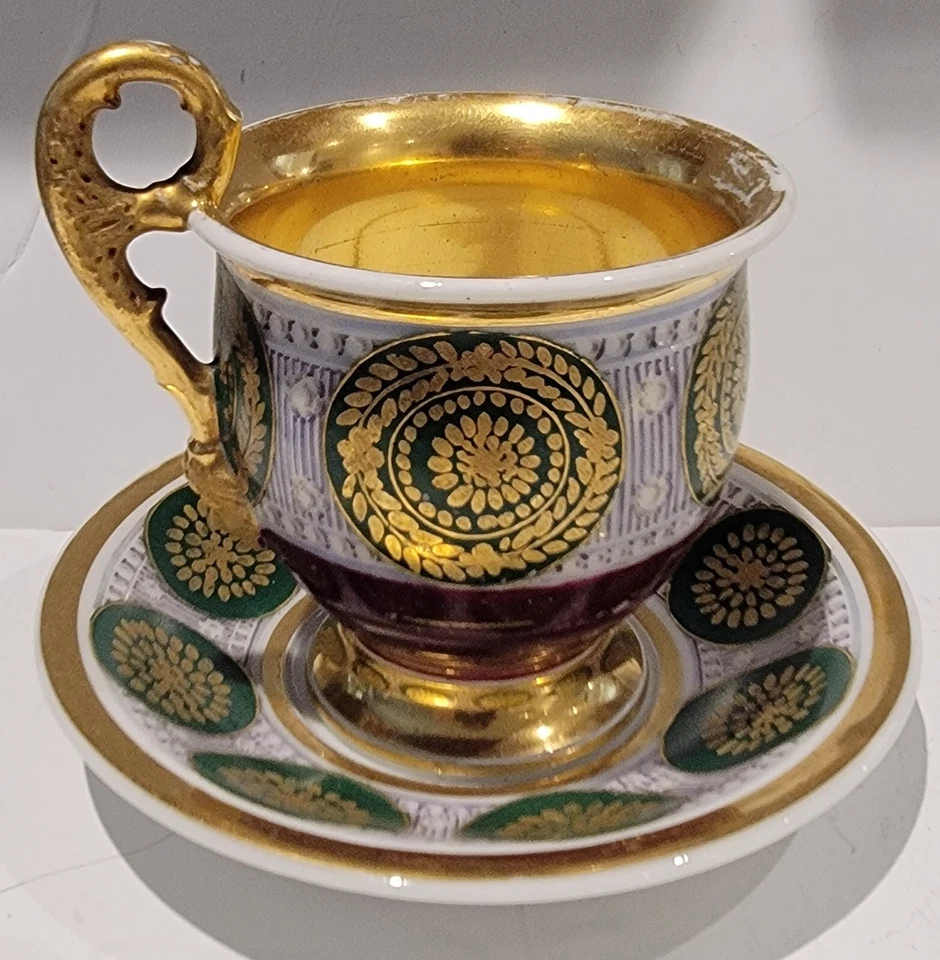 Beautiful Antique Old Paris Porcelain Empire Period Cup with Saucer c1810-1820 - Image 2 of 4
