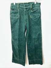 VTG Contact Slacks By Miller Brushed Denim Green 60s Pants Wide Leg Jeans E6