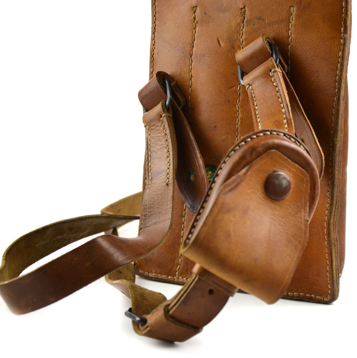 Original Yugoslavia Serbian army pouch M65 leather ammo 4 cell