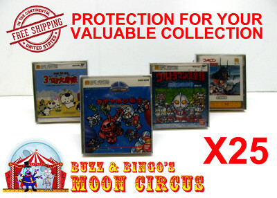 25x NINTENDO DISK SYSTEM CIB GAME - CLEAR PROTECTIVE BOX PROTECTOR SLEEVE CASE