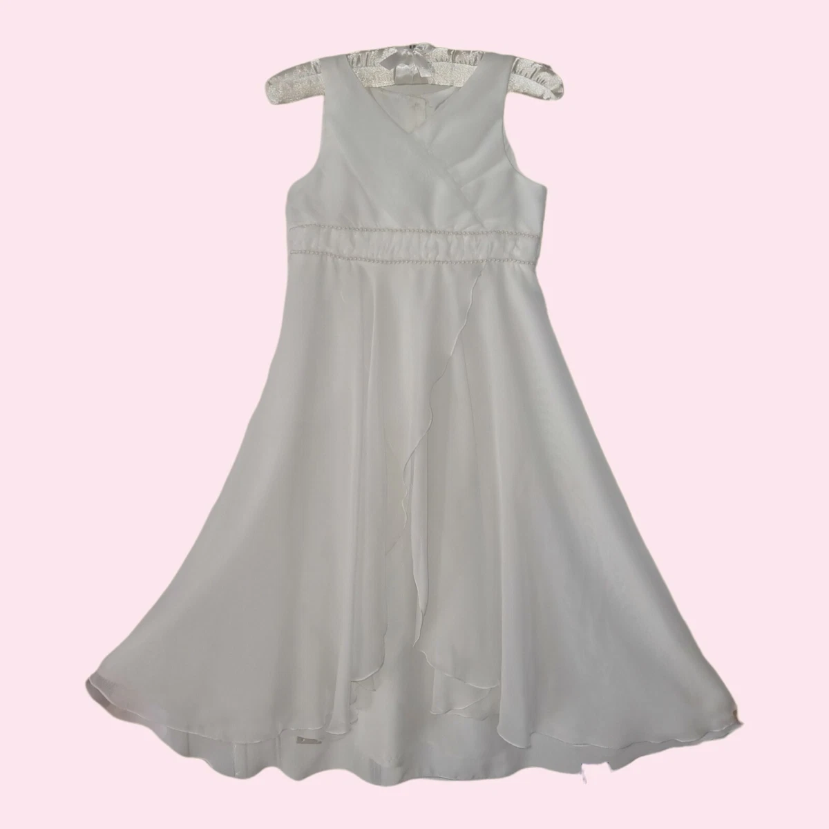 Debenhams Flowergirl Communion Dress age 8 with shrug and headband