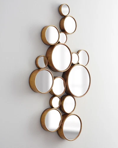 Bubbles Mirror Modern Gold Iron Wall Sculpture Mid Century ~ 05825 Cyan Design - Picture 1 of 7