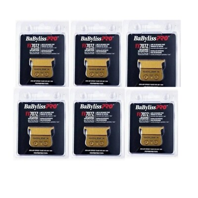 (6 Pack) Babyliss Pro FX707Z, GOLD Replacement trimmer blade for Skeleton FX787