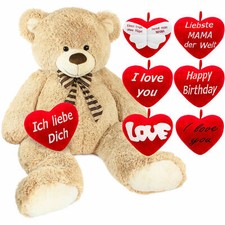 BRUBAKER Orso Gigante Beige 1,5 m con Cuore di Peluche Compleanno Amore Mamma