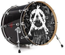 Vinyl Skin Decal Wrap 22" Bass Kick Drum Head Anarchy
