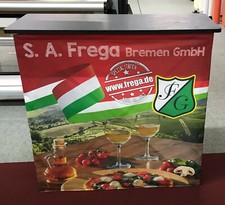 mobile, faltbare Messetheke / Counter, Druck austauschbar, in Tasche, 14kg