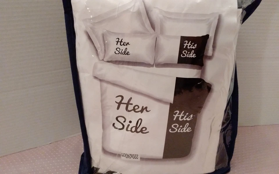 Juego de funda nórdica His Side Her Side juego de cama tamaño Queen/King con fundas de almohada Foto 2 de 4