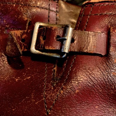 Original Short Engineer Boots Leather Sole Size: 27cm 1950's