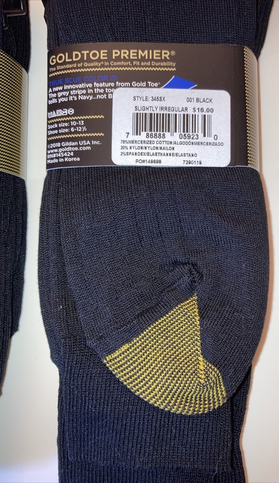 Gold Toe Premier Dress Socks (6 Pr. Black) Top Quality Mercerized Cotton! eBay