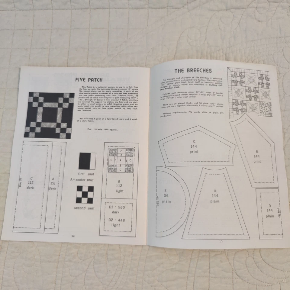 Edredones de retazos de tía Martha vintage raros años 50 16 patrones no. 3779 Foto 3 de 4