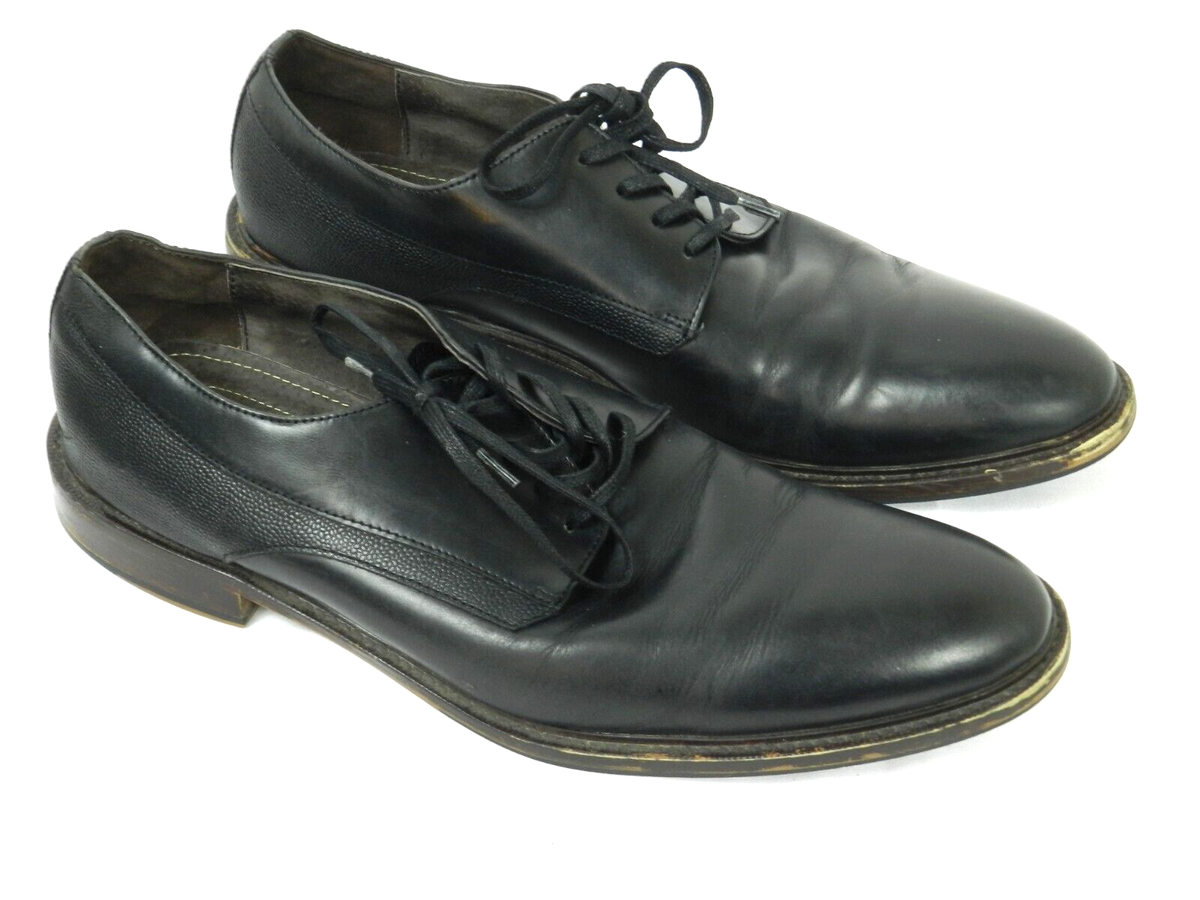 Aston Grey Shoes Men's Size 11.5 Black Leather Oxford Dress Shoe